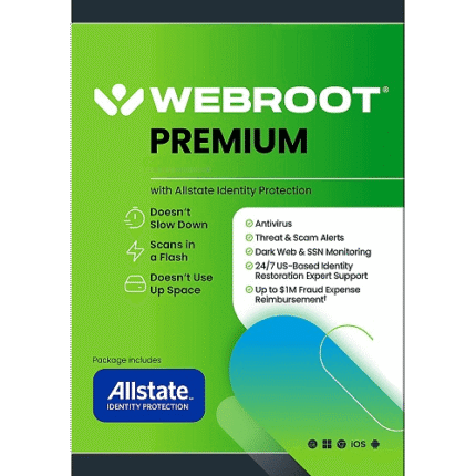 Webroot Premium with Allstate Identity Protection 1-Year 5-Devices