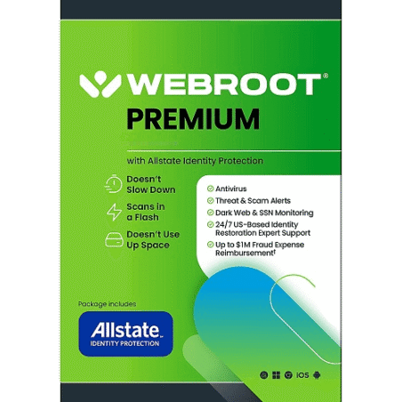 Webroot Premium with Allstate Identity Protection 1-Year 5-Devices Webroot Premium with Allstate Identity Protection 1-Year 5-Devices